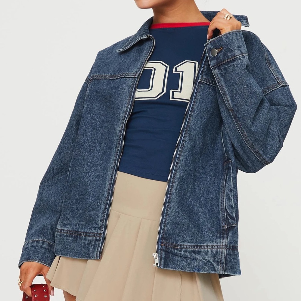 Princess Polly Dark Blue Denim Jacket